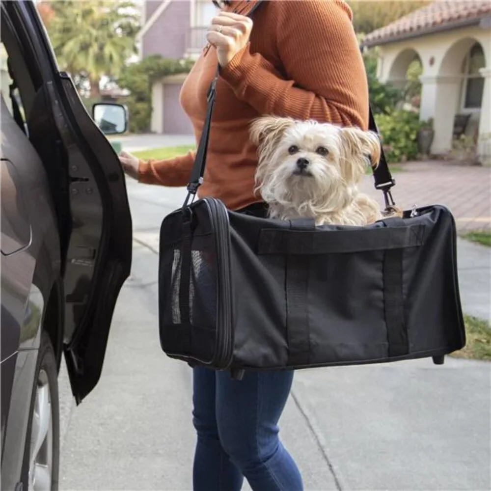Easy Explorer Medium Guaranteed On-Board Travel Pet Carrier, Black